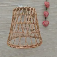 Lampara Campana Artesanal Techo En Mimbre Import Indonesia Marrón