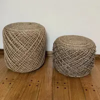 Puff Natural Yute Rustico Importado Banco Mesa Artesanal Modelo 2