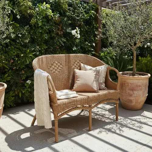 Sillón Doble Artesanal En Fibras Naturales Apto Galeria Deco