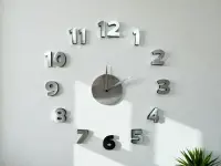 Reloj Analogico Adhesivo Plateado De Pared Pushkar Plateado