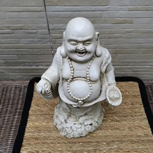 Estatuilla Buda Loto Resina Apto Exterior Ideal Jardín Deco