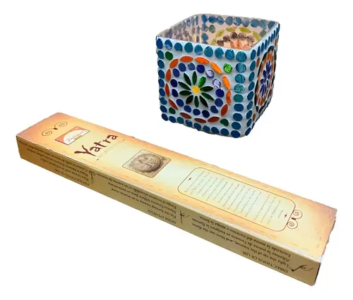 Fanal Porta Vela Importado India 8x8 Cm Cuadrado Venecitas