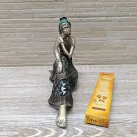 Imagen Africana 20 Cm Estatua Artesanal Resina Importada  Verde