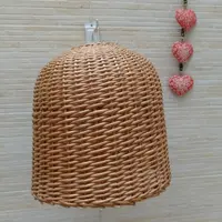 Lampara Artesanal 40cm Techo En Mimbre Import Indonesia Marrón