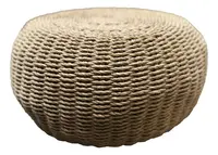 Puf Zen Fibras Naturales Banquito Mesa Artesanal De 30x45 Cm