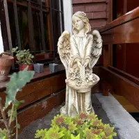 Estatua Angel Protector Apto Exterior 60 Cm Pushkar Tienda Blanco