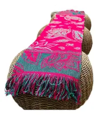 Camino De Mesa Pie De Cama Bufandon Algodon Telar 160x35 Cm