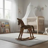 Caballo Artesanal Mecedor Importado Madera Oriente Indonesia Madera