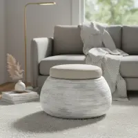 Puff De Resina Sin Patas De 45x55 Cm Importado Modelo 1