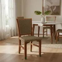 Silla Ratan-seagrass-madera De Oriente Living Galeria Import No Marrón Marrón Claro