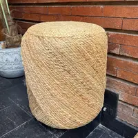 Puff De Yute Natural Rustico Importado Banco Mesa Artesanal Modelo 4