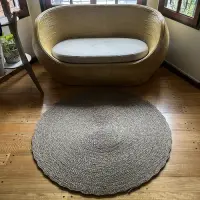 Alfombra 120 Cm Importada Indonesia Carpeta Seagrass Natural 1.2 M Gris