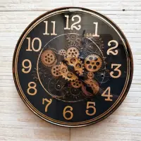Reloj Importado De Pared Grande Decoración Living Comedor Marrón