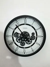 Reloj Importado De Pared Imponente Decoración Pushkar Negro Blanco