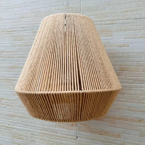 Lampara Artesanal Techo En Fibras Naturales Import Indonesia Marrón