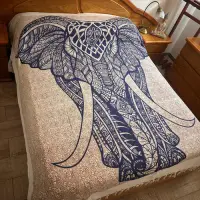 Manta Hindu Rustica Estampada Algodon India 2 Pl Hilado Fino