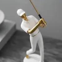 Escultura Estatua Golfista Decorativa Diseño Exclusivo Blanco