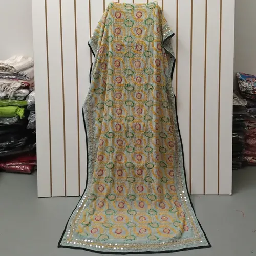 Dupatta Gasa Bordada A Mano De India. 2.20 X 0,90 Mts Hindu