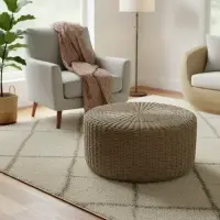 Mesa Apoyo Nórdica Ratona Arrimo Fibra Natural Pushkar Tiend Beige
