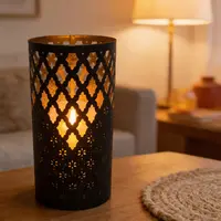 Fanal 30 Cm Importado Oriente Porta Velas D India Artesanal