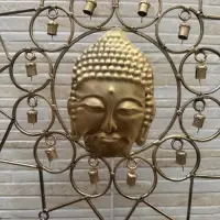 Colgante Tira Decorativo Móvil Metal Figura Buda 7 Chakras Dorado Oscuro