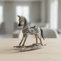 Estatuilla Madera Caballo Oriente Importado Indonesia Marrón Claro