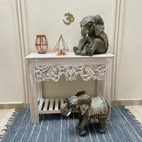 Consola Importada Madera Oriente Recicl Recibidor Dressoir Blanco Patinado