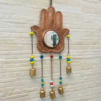 Mano Fatima De Metal De India Móvil Decorativo Hindú Campana
