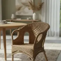 Sillón Swan Artesanal Fibra Natural-caña Apto Galería Silla 