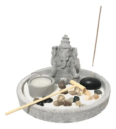 Jardin Zen -ganesha- Portasahumerios India Importado 25cm Gris