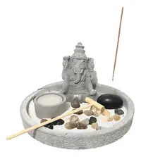 Jardin Zen -ganesha- Portasahumerios India Importado 25cm Gris