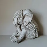 Elefante Abundancia Estatua Resina Imponente Pushkar Tienda Blanco