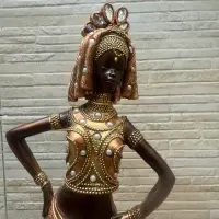 Imagen Africana Estatuilla Importada Oriente 40 Cm Fantasias Marrón Oscuro