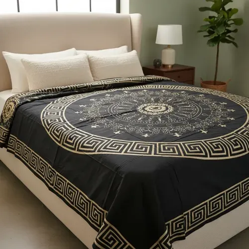 Manta Cubrecama De Algodón Hindu 2y1/2p Mandala Cubresillon