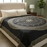 Manta Cubrecama De Algodón Hindu 2y1/2p Mandala Cubresillon