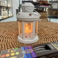 Faroles Metálicos Diseño Fanales Porta Vela Importado Blanco