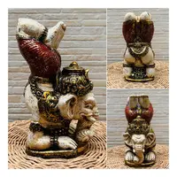 Estatua Resina 25cm Alto Pintadas Buda Ganesha Indonesia Om