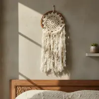 Atrapasueños Importado Indonesia Diseño Crochet 90 Cm