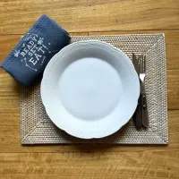 Plato De Sitio Individual Ratan Natural Importado 40 X 30 Cm Marrón Claro