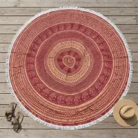 Manta Circular Redonda Hindú 2metros  Mandalas De India!!!