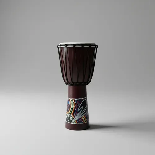 Djembe Instrumento D Indonesia Artesanal Cuero Madera Import Marrón