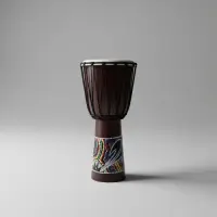 Djembe Instrumento D Indonesia Artesanal Cuero Madera Import Marrón