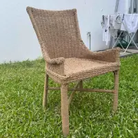 Silla Tejida En Fibra Natural Y Caña Sillon Artesanal Kraft Marrón Claro