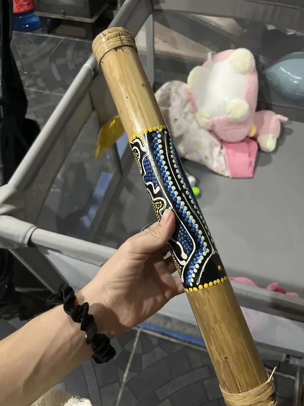 Foto de un comprador: Palo De Lluvia Artesanal 40 Cm Bamboo Importado Indonesia