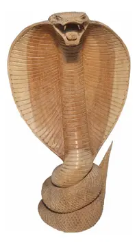 Cobra Madera Teka 30 Cm Serpiente Sagrada De India Importada Marrón Claro