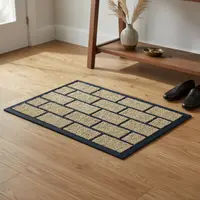 Tapete Alfombra 40 X 60 Cm Felpudo India Fibra Coco Y G Eva 60 Cm 40 Cm Negro