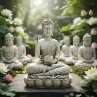 Estatua Buda Jardin  Porta Vela Apto Exterior Pushkar Tienda Blanco