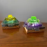 Lampara Orgón Pirámide Maya Importado Decorativo Iluminación Violeta