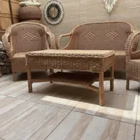 Set Sillon Triple + 2 Sillones Simples + Mesa Pushkar Tienda Marrón