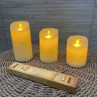 Juego X 3 Velas Led Con Moviiento Importadas Pila 15-12-10cm
